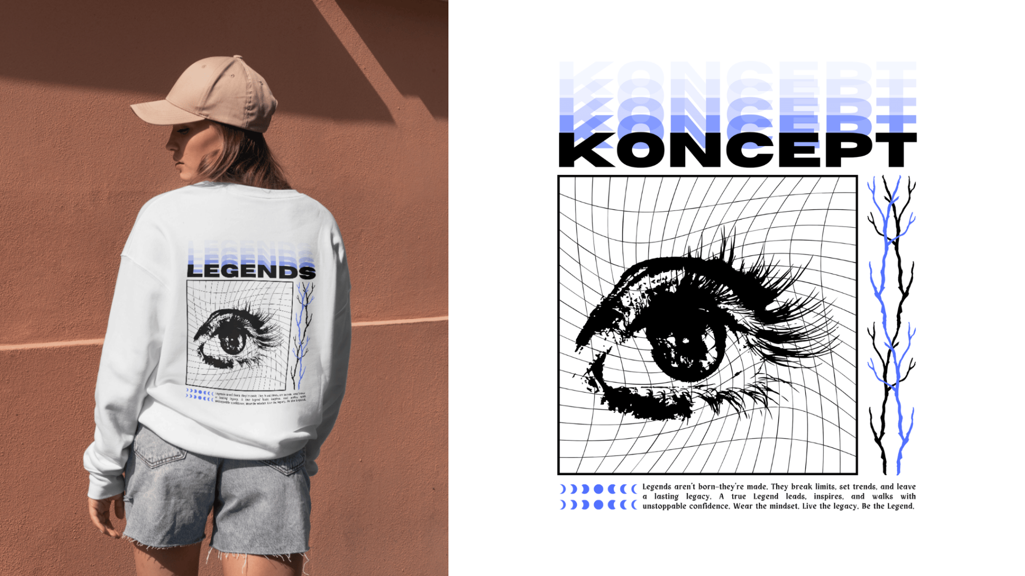 KONCEPT Legends graphic tee design and apparel mockup