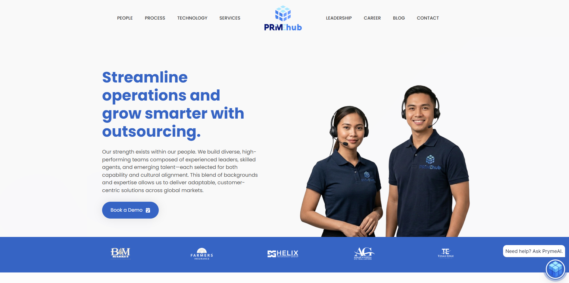 Prime Hub Solutions homepage